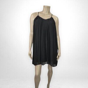 ROMEO‎ & JULIET COUTURE Medium Accordion Pleated Chiffon Black Dress Party